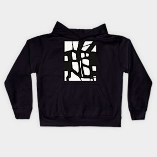 Abstract, Art, Abstract print, Black, White, Modern art, Wall decor Kids Hoodie